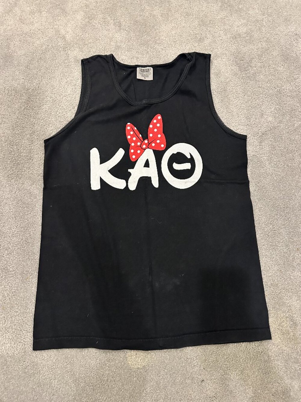 Kappa Alpha Theta Disney Its a Theta World Black Comfort Colors Tank Size S